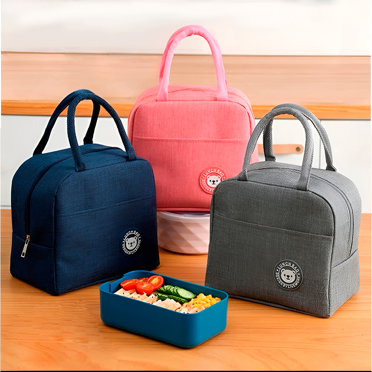 Bolsa Lancheira Térmica Marmita Trabalho  Academia Cor:rosa — imagem 9