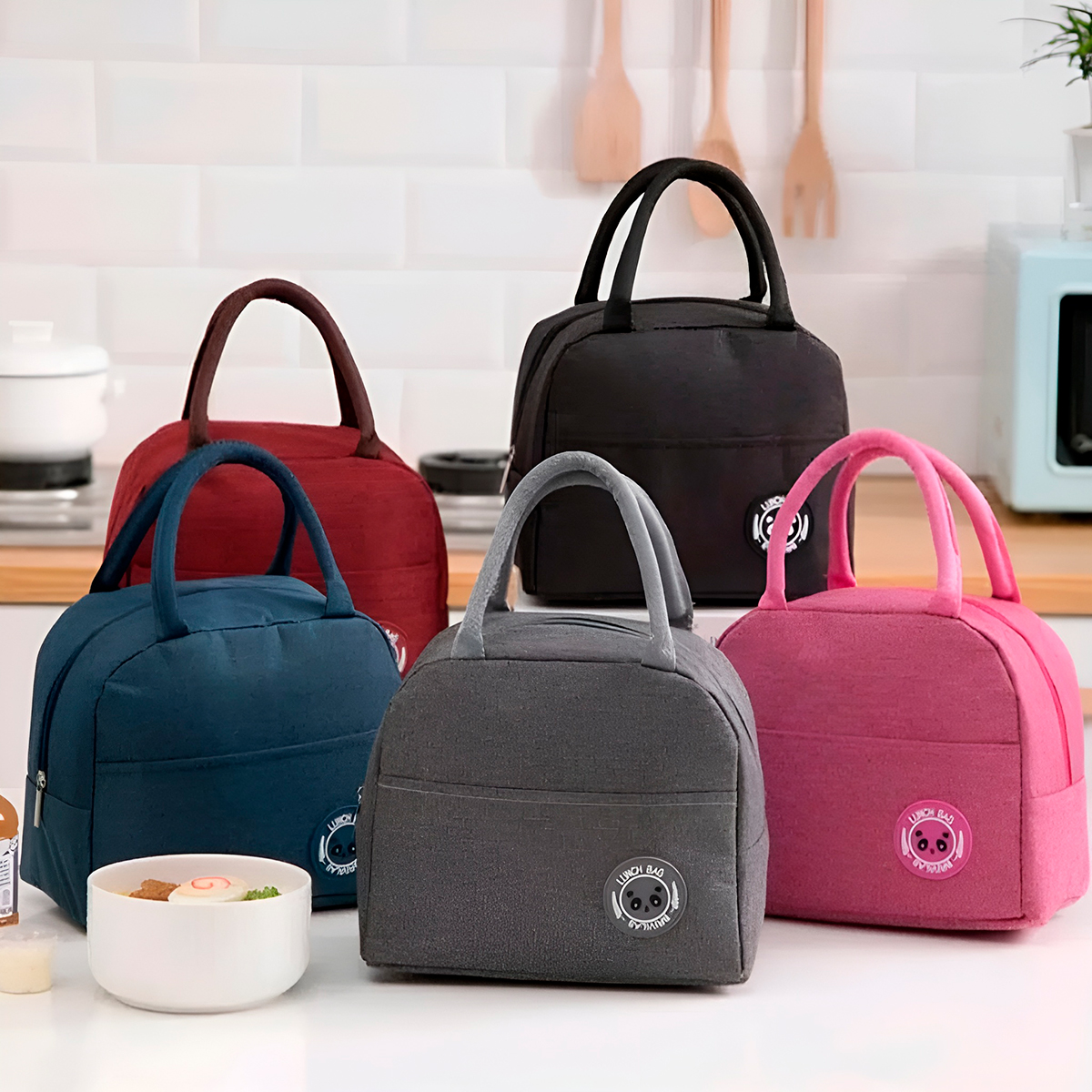Bolsa Lancheira Térmica Marmita Trabalho  Academia Cor:rosa — imagem 7