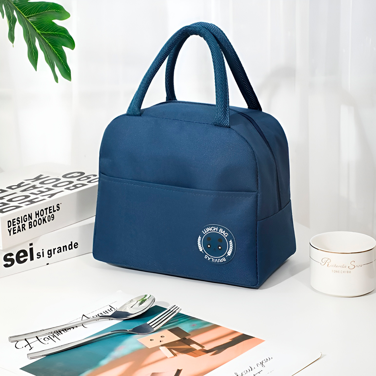 Bolsa Lancheira Térmica Marmita Trabalho  Academia Cor:azul