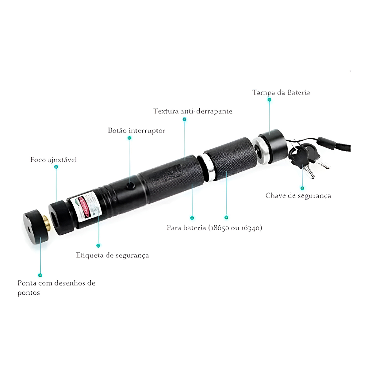Caneta Laser Verde Potente Longo Alcance Recarregável — imagem 5