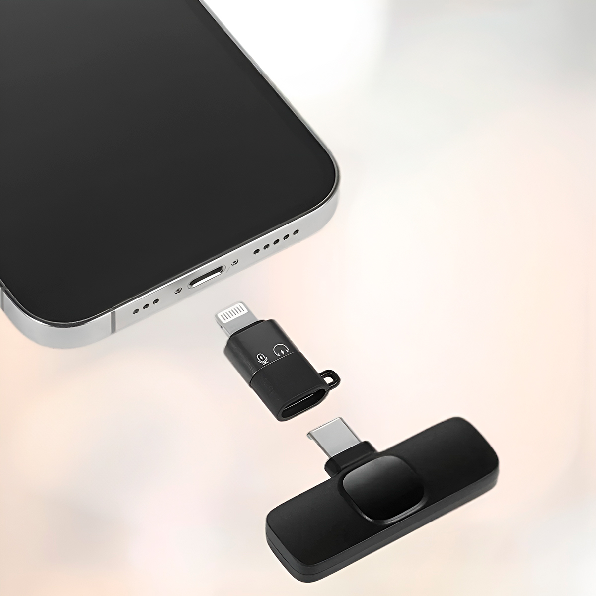 2 Microfones Wireless Lapela Adaptador Ios Encaixe Tipo C — imagem 1