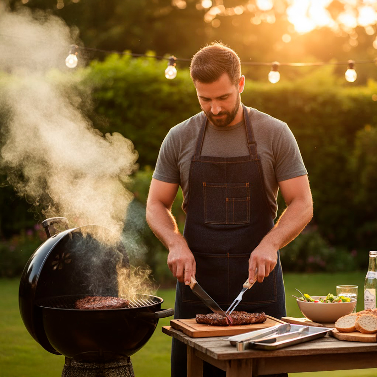 Conjunto Kit Churrasco Faca Pegador Garfo Utensílios — imagem 3